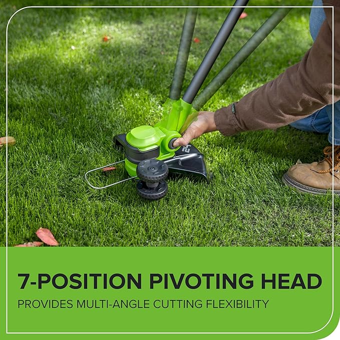 Greenworks 24V 12 Cordless String Trimmer/Edger with 20 Replacement Blades, Battery and Charger Not Included