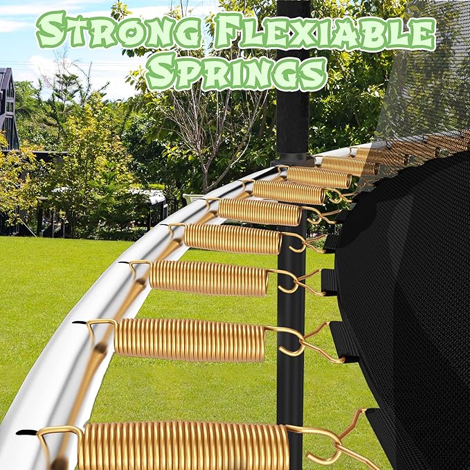 Trampoline Outdoor 14FT with Safety Enclosure Net and Ladder, ASTM Approved Recreational Trampoline for Kids and Adults, Rust-Resistant Frame