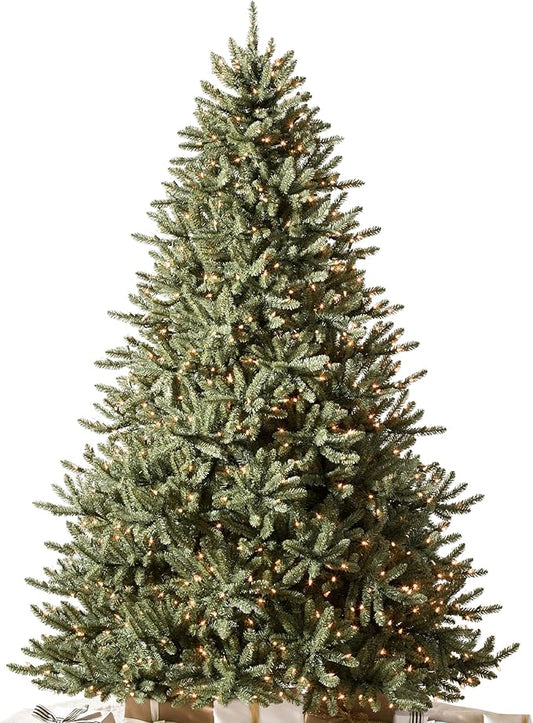 Balsam Hill 5.5ft Pre-Lit Classic Blue Spruce - Artificial Christmas Tree with 400 Clear Incandescent Lights, Easy Plug Technology, Premium Stand for Indoor Holiday Decorating