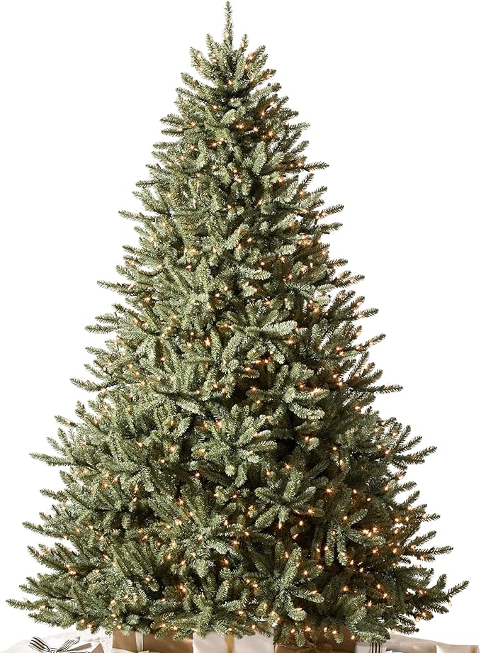 Balsam Hill 6.5ft Pre-Lit Classic Blue Spruce - Artificial Christmas Tree with 2,144+ Tips, 700 Clear LED Lights, Easy Plug Technology & Premium Stand for Indoor Holiday Decorating