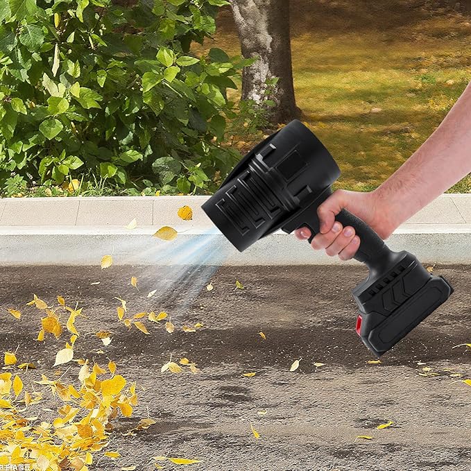 21V Leaf Blower Cordless with 2 Batteries and Charger, 25,000RPM Handheld Lightweight Leaf Blower, Variable Speed Mode, Electric Blowers for Lawn Care, Patio, Yard, Deck Cleaning