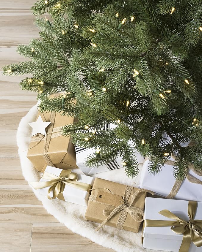 Balsam Hill Mountain Spruce - Realistic Narrow Artificial Christmas Tree with True Needle Foliage Available Unlit or with Warm LED Clear Lights, LED Clear, 9'