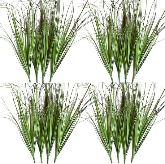 16PCS Artificial Plants,Artificial Shrubs Wheat Grass Greenery,Artificial Greenery Stems Fake Outdoor Plants for Home Decor,Fake Tall Grass Artificial Grass Plant for Outdoor Indoor Decor