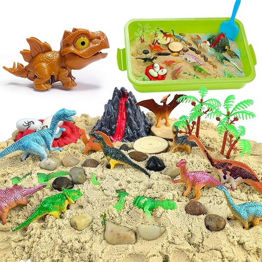 Dinosaur Sensory Bin,Dinosaur Toys for Toddler Boys and Girls,Include Glow in The Dark Dinosaur,Easy Storage Sensory Toys¡¦