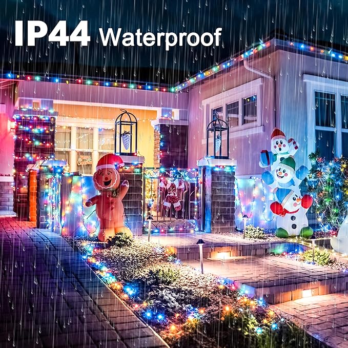 98 FT 300 LED Christmas Tree Lights, Christmas Lights Indoor Plug in, 8 Modes Twinkle String Lights for Bedroom Wedding Party Ceiling Xmas Home Decorations (Multicolored)