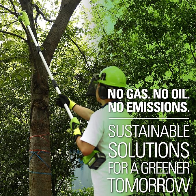 Greenworks 24V 8 Cordless Polesaw (Great For Pruning and Trimming Branches / 200+ Compatible Tools), Tool Only