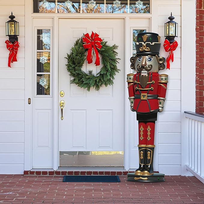 Step2 Nutcracker Prince Holiday DIY Décor, 6-Foot Tall (1.8m) Plastic Statue with Festive Centerpiece Appeal, Indoor/Outdoor, White