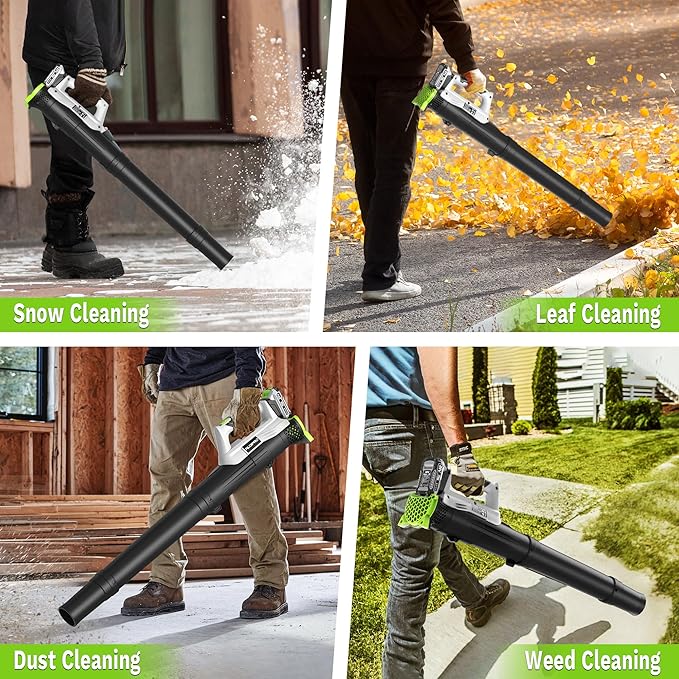 Leaf Blower Cordless with Battery and Fast Charger 21V Lightweight Electric Leaf Blower, Portable Handhold Battery Powered Blowers for Lawn Care, Patio Cleaning, Blowing Leaves and Dust
