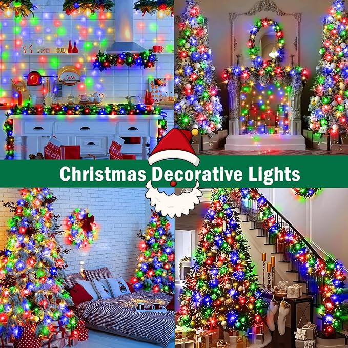 SAUIRS 600FT 1500 LED Christmas Lights Outdoor String Lights with 8 Modes Timer Waterproof Fairy Light Plug in for Outside Indoor Party Xmas Palm Tree Yard Wedding Decorations(Multicolor)