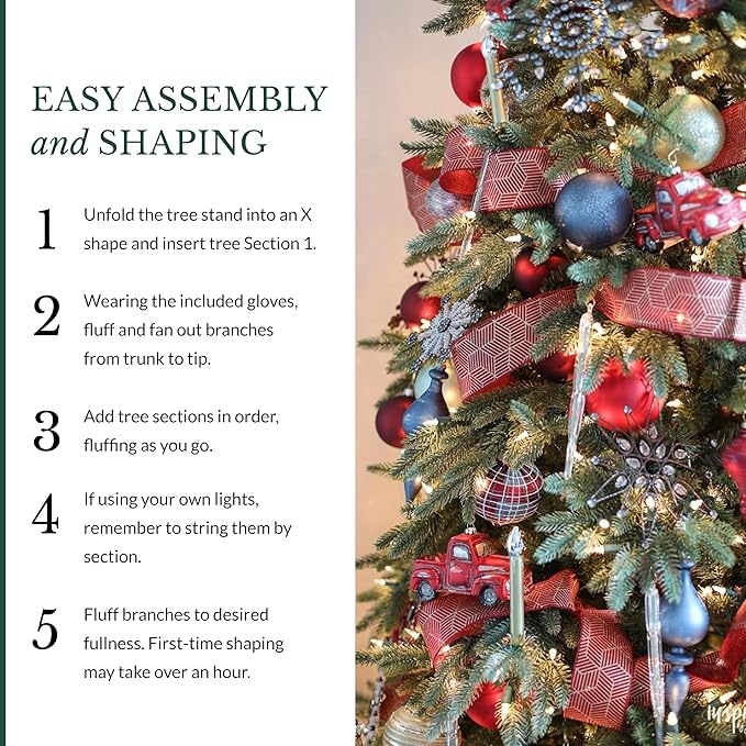 Balsam Hill Stratford Spruce - Slim Artificial Christmas Tree with True Needle Foliage & Premium Stand for Small Spaces, Unlit, 6ft 6in