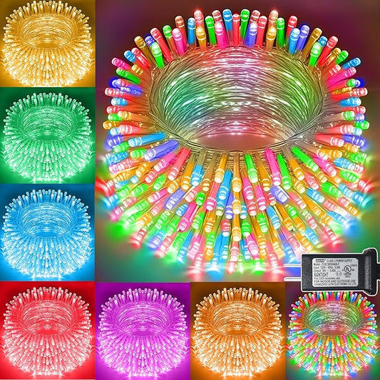 520 LED RGB 120+ Modes Christmas Lights 170FT Color Changing LED String Lights Plug in Dimmable & Timer IP44 Waterproof Outdoor Twinkle Lights for Bedroom Tree Party Christmas Tree Decor