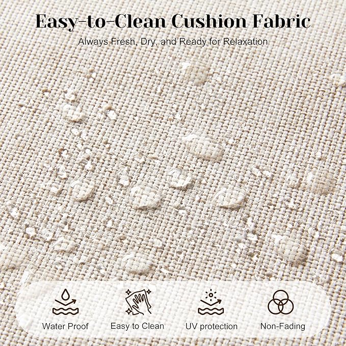 Outdoor Patio Furniture Set, 3 Pieces Metal Patio Conversation Set with Side Table for Garden Porch Backyard, Black