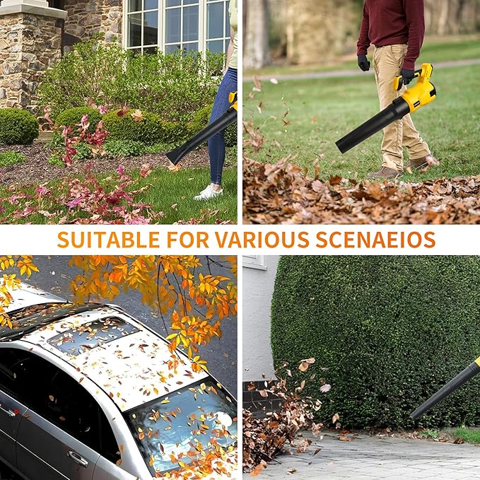 Cordless Leaf Blower - 1500W Brushless,120MPH Speed/750CFM Volume.Compatible with Dewalt 20V Max Battery (Battery Not Included) for Lawn, Garden & Driveway Cleaning