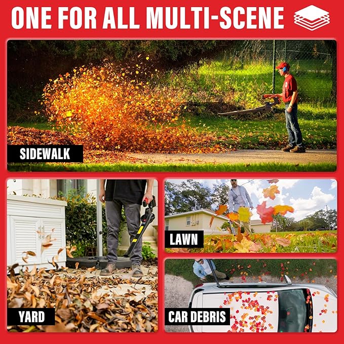 MZK Cordless Leaf Blower,20V Battery Powered Leaf Blower for Lawn Care, Electric Lightweight Mini Hand Blower(Battery & Charger Included) for Blowing Leaves, Patio Cleaning, Lawn Care and Dust