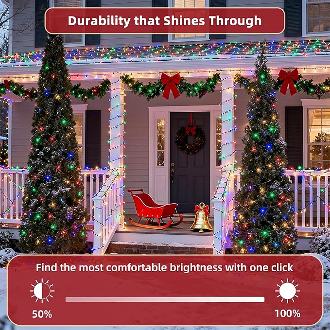 470ft Outdoor Christmas Lights, 1500 LED Super Long String Lights 12 Modes & Timer Memory, Dimmable Outsite Waterproof Light Strings for Xmas Tree Garden Wedding Party Holiday Decorations Multicolor