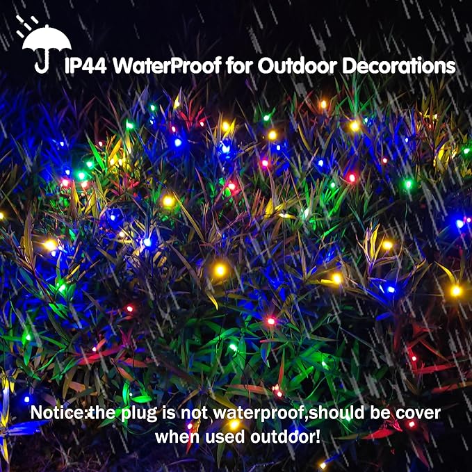 Christmas Net Lights Outdoor,100LED 5ftx5ft Christmas Net Lights With Connectable, Waterproof ,UL Certified and Durable Green Wire For Bushes,Shrubs,Holiday Outdoor Christmas Decorations (Multicolor)
