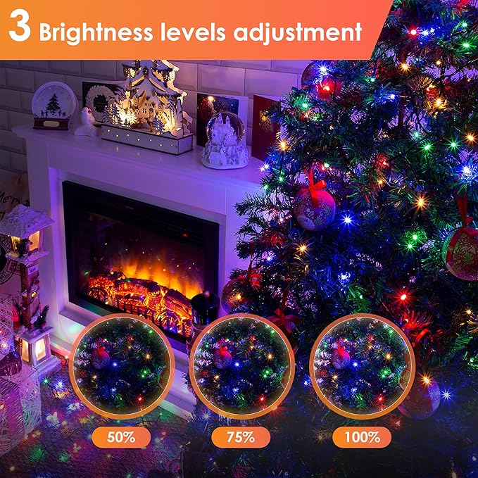 Christmas Lights 1200 LED 394 FT, IP67 Waterproof Christmas Tree Lights with 8 Modes, Outdoor String Lights with Timers & Memory Function, Xmas Light for Holiday Decor (Multicolored)