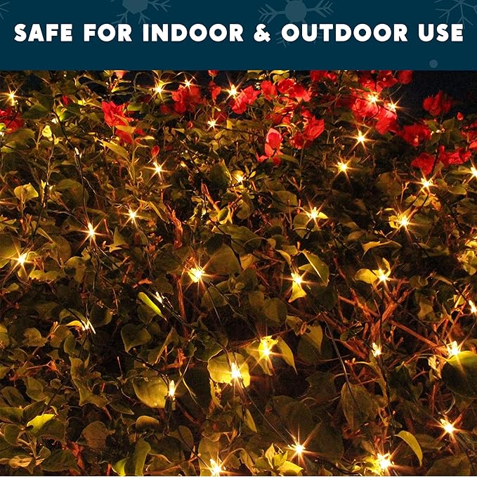 Joiedomi Christmas Net Lights,100 Warm White Net Lights for Indoor & Outdoor Decorations, Christmas Eve Night Decor, Christmas Tree, Bushes