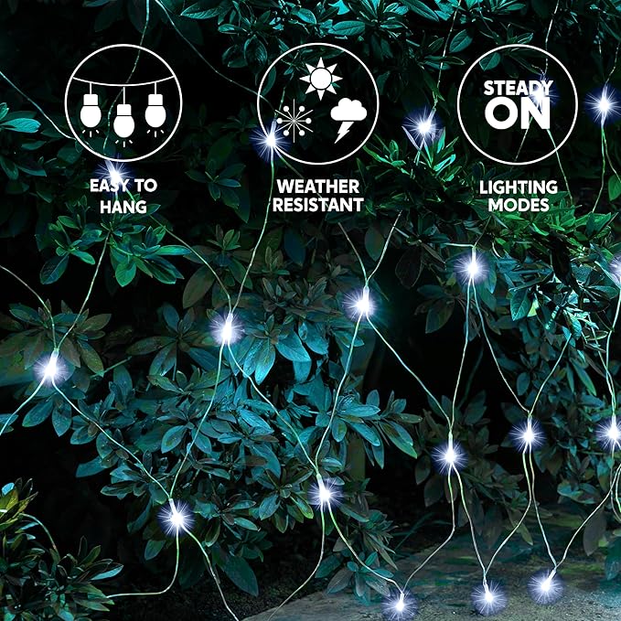 JOYIN 360 LED Christmas Net Lights, 6.5X 16.4FT Christmas Mesh Lights with 8 Modes, Connectable, Waterproof for Bushes Trees Yard Indoor Outdoor Xmas Decorations (Cool White)