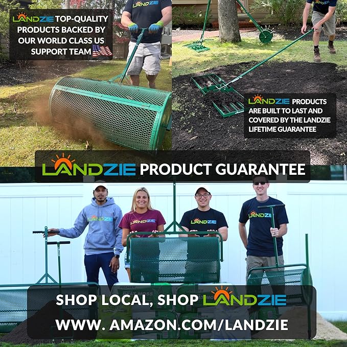 LANDZIE - The Original 6FT Drag Harrow Driveway Grader, 55 LB Heavy Duty Tow Behind Lawn and Landscape Rake, Gravel Driveway Drag, Power Rake , Lawn Leveler