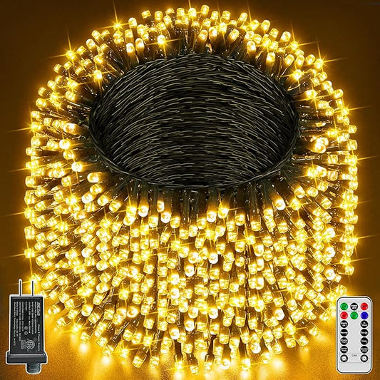 Christmas Lights 263FT 800 LED, Christmas Tree Light with 8 Lighting Modes, Outdoor Waterproof String Lights with Remote and Timer, Xmas Light for Holiday Decor (Warm White)