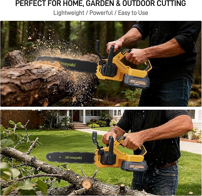 Cordless 40V 14 Chainsaw Compatible with Dewalt 20V MAX Battery, Electric Handheld Power Chain Saw w/ 1700W Brushless Motor, 40 Ft/s, (2) 4.0Ah Battery, Auto Oiler for Tree Wood Cutting Trimming