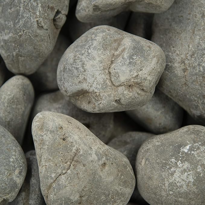 MSI Nile Decorative Polished Gray Pebbles, 1.2 inch - 2.4 inch, 40 lb. Bag (55 Bags/Pallet)