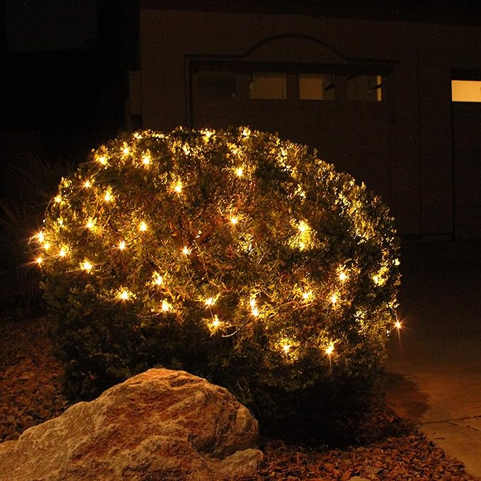 Joiedomi 2-Pack Christmas Net Lights,150 Warm White Net Lights for Indoor & Outdoor Christmas Decorations, Events, Eve Night Decor, Tree, Bushes