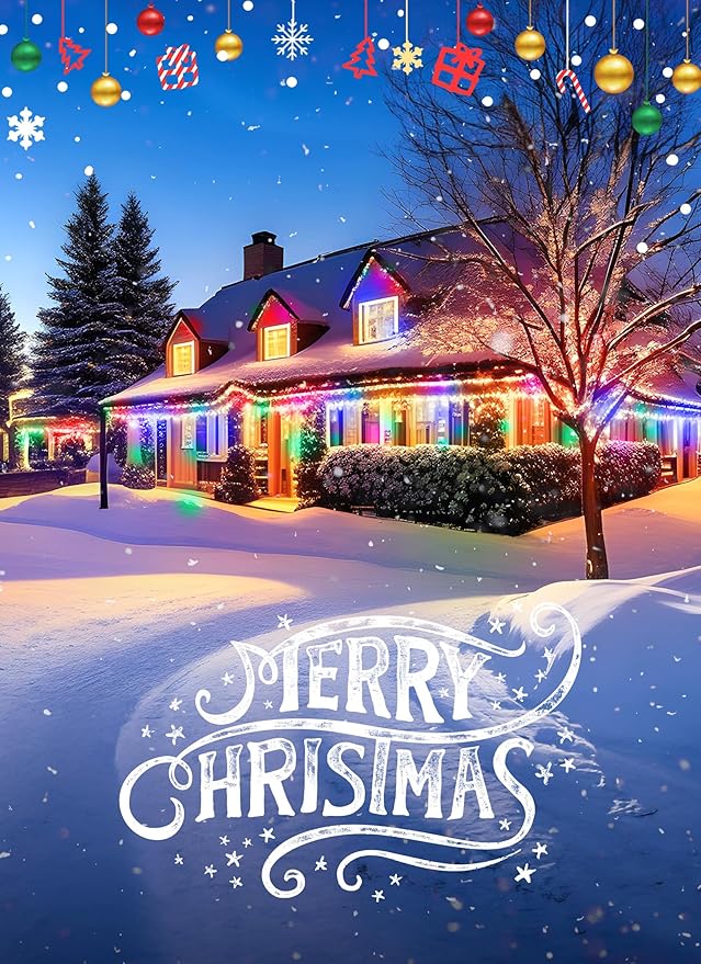 Vintage C9 LED Christmas Lights Outdoor - 50 Feet String with 50 Colored Bulbs, Waterproof Connectable Lights for Holiday Party Roofline, Backyard, Garden, Patio, Green Wire