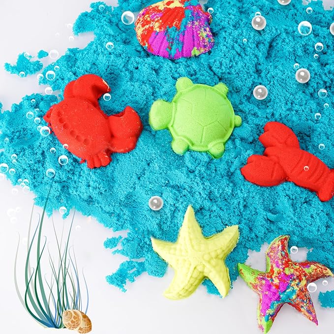 FlexiSand Value Pack 11lbs of 5 Colored Moldable Self-Sticking Sand,Never Dries Out - Fun for Kids Bulk Refill for Sensory Sand Box Toys,Ideal for Shaping,Squeezing,Scooping,Rolling and Molding