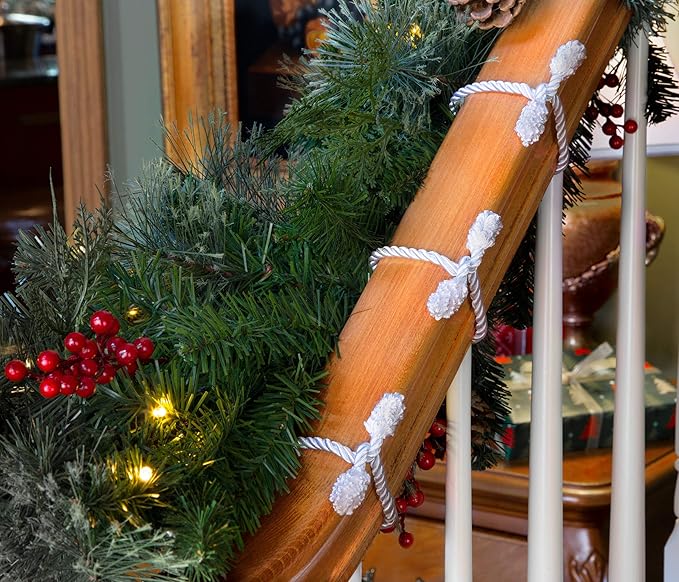 Haute Decor Decorative Twist Ties, 6 Pack, 20 inches (White) - Hang Garland, Lights, Decorations