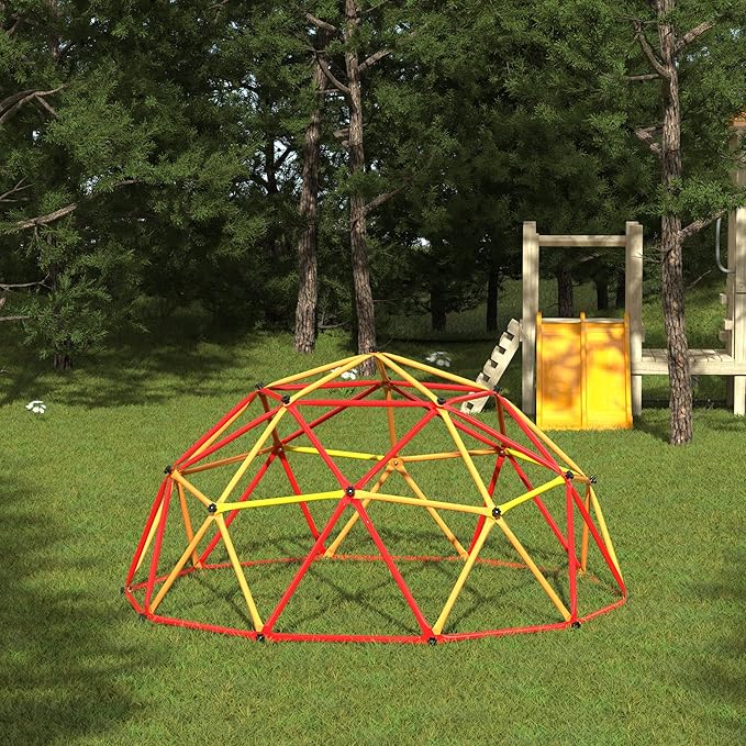 7FT Outdoor Climbing Dome, Jungle Gym for Kids Ages 4-8, Geometric Toddler Dome Climber Supporting 500 Lbs, Playground Set for Backyard, Toddler Climbing Dome, Easy Assembly