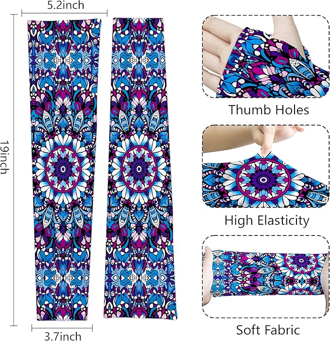 Buwuta Garden Sleeves for Women Dragonfly Sun Protection Sleeves Anti-Scratch Arm Cooling Sleeves for Farmers Sports