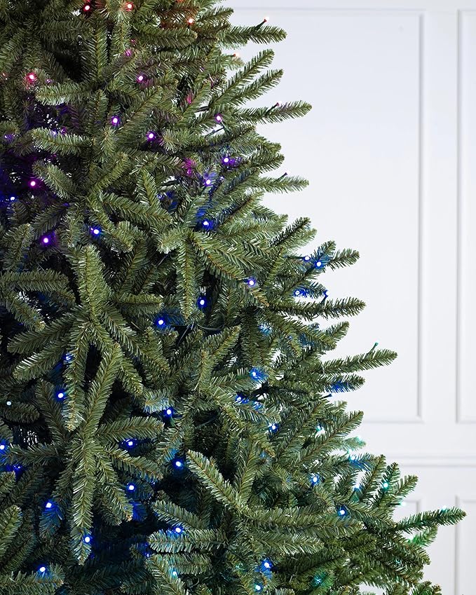Balsam Hill 7ft Pre-Lit Classic Blue Spruce - Artificial Christmas Tree with Twinkly Lights, Easy Plug Technology, Premium Stand for Indoor Holiday Decorating