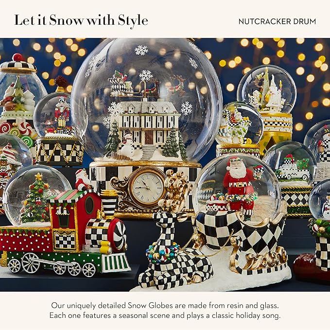 MACKENZIE-CHILDS Snow Globe, Christmas Decor for Living Room, Nutcracker