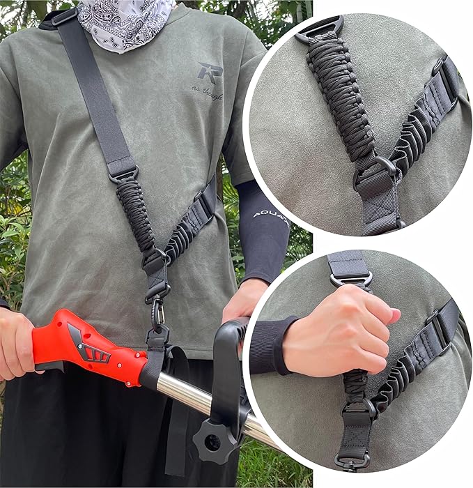 Trimmer Strap Upgraded for Weed Shoulder Strap Easy Release Brush Cutter Harness Blower Strap Universal Compatible with EGO/Greenworks/DEWALT String Trimmers, Leaf Blower, Shrub Trimmer