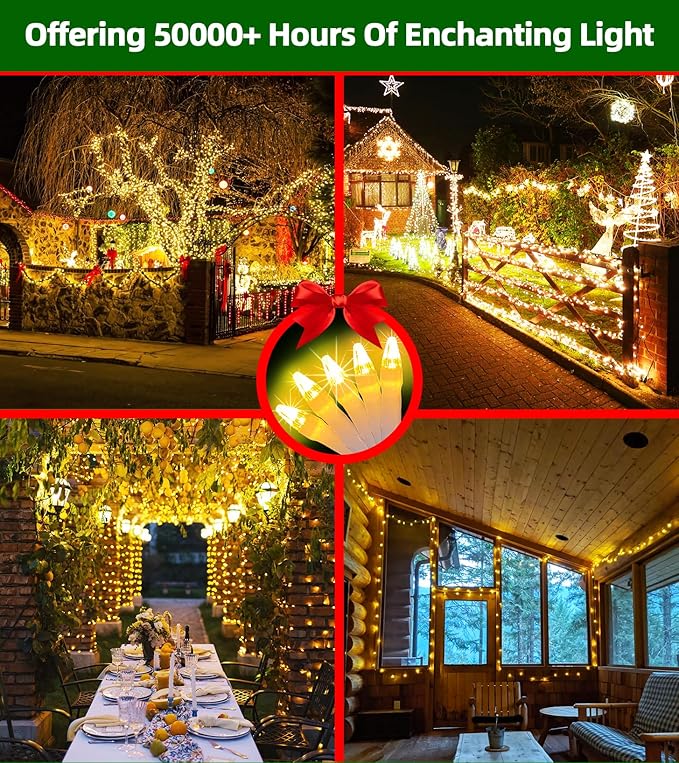 750 LED 246FT Christmas Lights Outdoor, Super Long Waterproof Christmas String Lights with 8 Modes, Christmastree Lights with Timer Memory for Fence Garden Xmas Wedding Party Decor Warm White