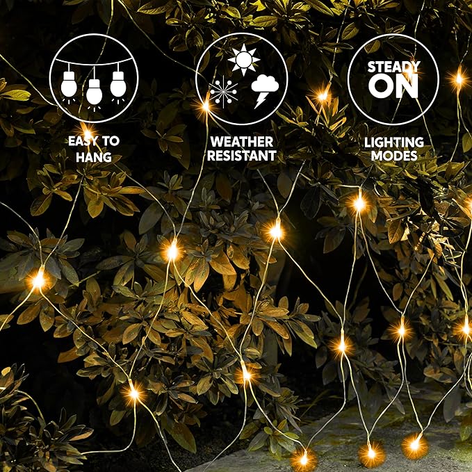 JOYIN 360 LED Christmas Net Lights, 6.5X 16.4FT Christmas Mesh Lights with 8 Modes, Connectable, Waterproof for Bushes Trees Yard Indoor Outdoor Xmas Decorations (Warm White)