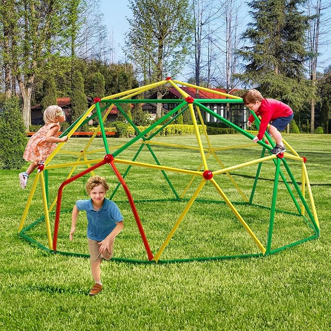 Zupapa 10FT Climbing Dome, Outdoor Wide Door Dome Climber for Kids Supporting 1000 lbs, Easy Assembly Playground Jungle Gym Backyard Play Equipment