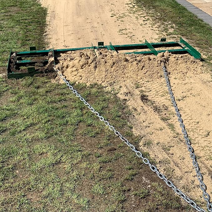 LANDZIE - The Original 6FT Drag Harrow Driveway Grader, 55 LB Heavy Duty Tow Behind Lawn and Landscape Rake, Gravel Driveway Drag, Power Rake , Lawn Leveler