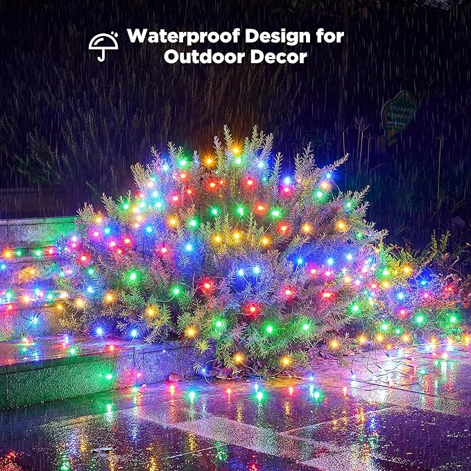 BlcTec Upgraded Outdoor Christmas Lights 280LED 10ft x 6.7ft Christmas Net Lights with UL Certified, 8 Modes, Timer, Connectable, Waterproof & Thick Wire for Bushes, Shrubs Decorations, Muticolor